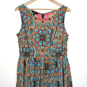 AGB Mandala Print Midi Dress